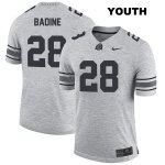 Youth NCAA Ohio State Buckeyes Alex Badine #28 College Stitched Authentic Nike Gray Football Jersey IA20O11XX